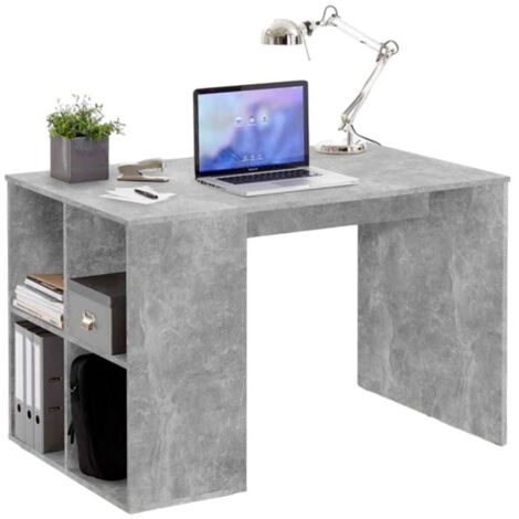 Bureau & Étagère Design "Trent" 117cm Gris (1/3)