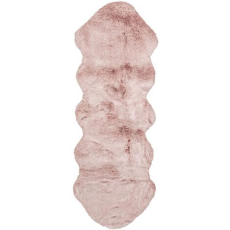 Tapis Arrondi Imitation Fourrure "Tender" Rose 60 x 180 cm (1/3)