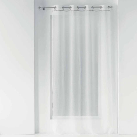 Rideau Voilage à Œillets "Etincelle" 140x240cm Blanc (1/3)