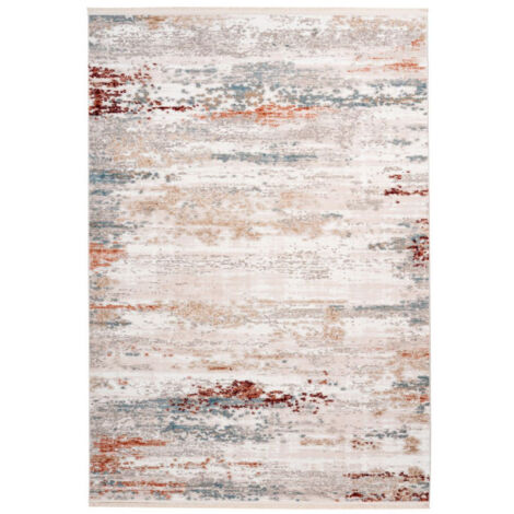 Tapis Vintage à Franges "Akropolis III" Gris & Rose 80 x 150 cm (1/4)
