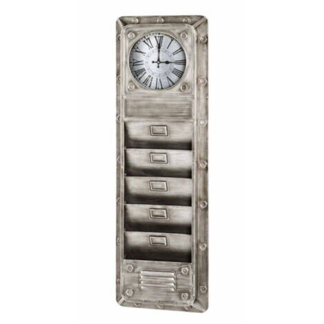 Tableau Mémo & Horloge Vintage "Matter" 120cm Anthracite (1/2)