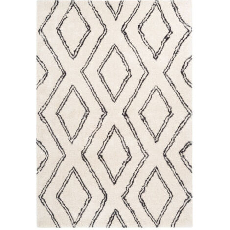 Tapis Imprimé Losange "Orlando" Ivoire 80 x 150 cm (1/4)