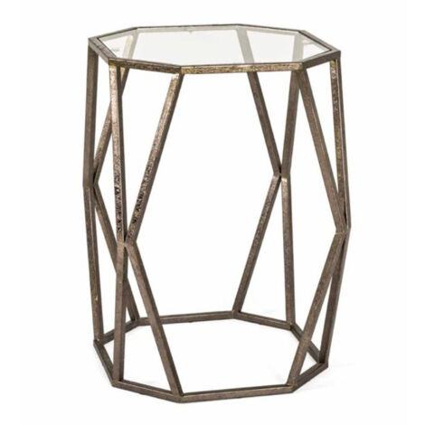 Table d'Appoint Design en Verre "Nila" 50cm Bronze (1/2)