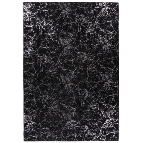 Tapis Marbré à Poils Longs "Bijou" Noir & Argent 120 x 170 cm (1/4)