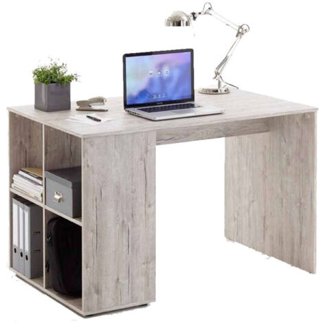 Bureau & Étagère Design "Trent" 117cm Chêne Sable (1/2)