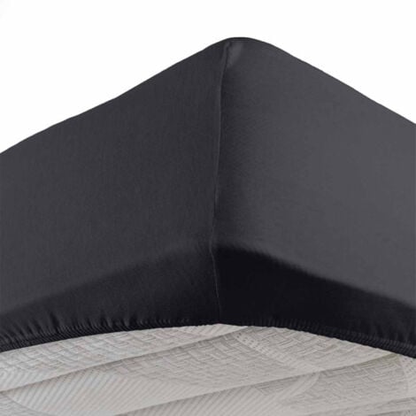 Drap Housse "Jersy" 160x200cm Charbon