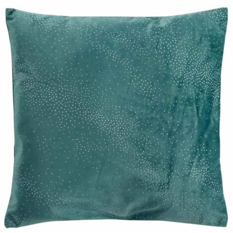 Coussin Velours Déco "Melrose" 40x40cm Pétrole (1/4)