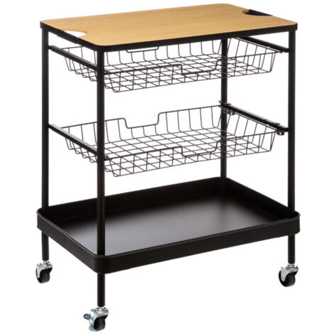 Desserte de Cuisine Design Amo 79cm Naturel (1/5)