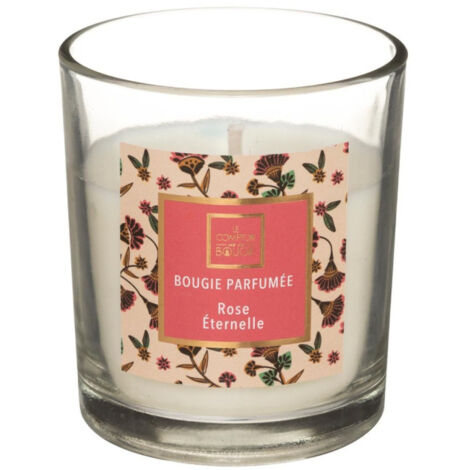 Bougie Parfumée en Verre "Neda" 8cm Rose Éternelle (1/2)