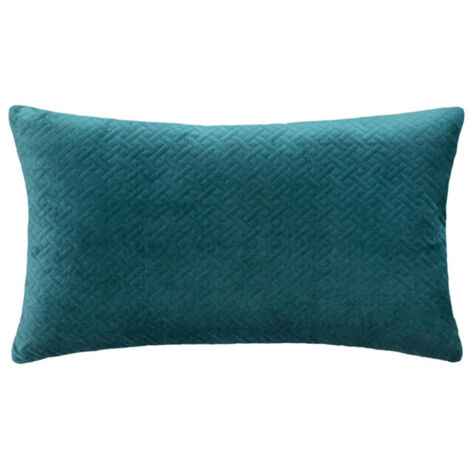 Coussin Déco en Velours "Dolce" 38x58cm Bleu Canard (1/3)