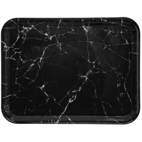 Five Simply Smart – Plateau de service effet marbre noir 43x33cm – Mélamine – Épaisseur 1,7cm – Élégant pour réceptions et tables modernes