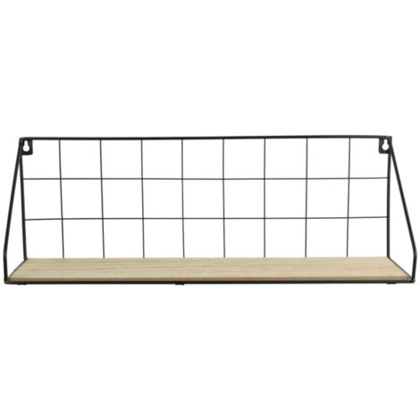 Étagère Murale Design "Hulka" 45cm Naturel & Noir (1/3)