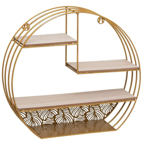 Atmosphera – Étagère murale vintage 4 niveaux en MDF et fer – Dimensions 39x10,3x36cm – Charge maximale 1,19kg – Forme ronde décorative (1/4)