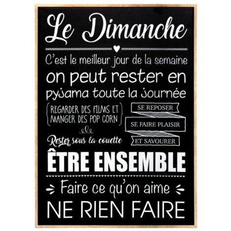 Toile Imprimée "Dimanche" 50x70cm Noir (1/2)
