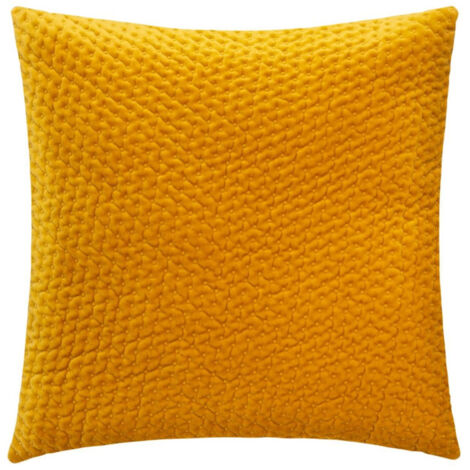 Coussin Déco en Velours "Dolce" 40x40cm Ocre (1/5)