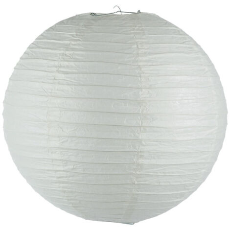 Atmosphera – Lanterne boule en papier 45cm blanche – Accessoire décoratif pour intérieur et extérieur – Montage facile – Papier et fer