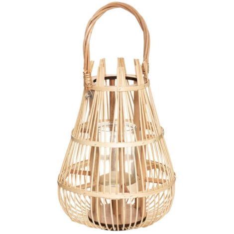 Lanterne à Anse en Rotin "Panier" 37cm Naturel (1/3)