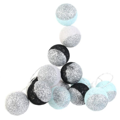 Guirlande Lumineuse à Led "16 Boules" 300cm Noir (1/4)