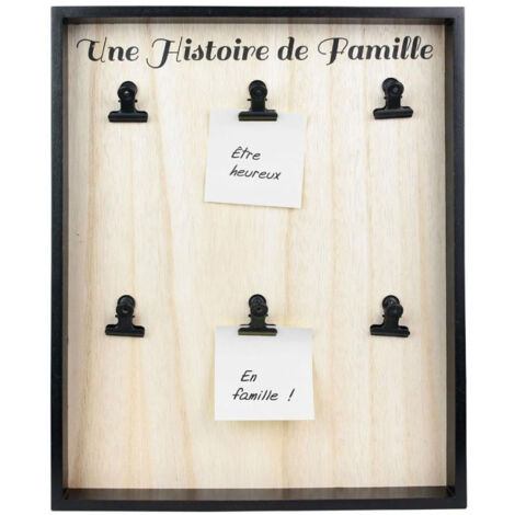 Porte Photo 6 Pinces "Clipboard" 38cm Noir (1/2)