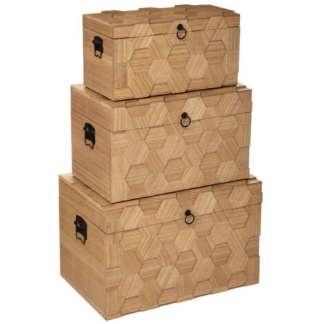 Lot de 3 Malles de Rangement "Arty" 59cm Naturel (1/5)