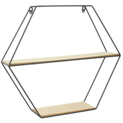 Étagère Murale Design "Hexagonale" 46cm Naturel (1/3)