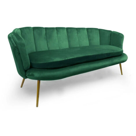 Canapé 3 Places en Velours "Dabren" 185cm Vert (1/4)