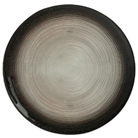 Lot de 6 assiettes plates 28cm en verre noir et argent – Non compatible lave-vaisselle et micro-ondes – Poids 0,850 kg – Secret De Gourmet