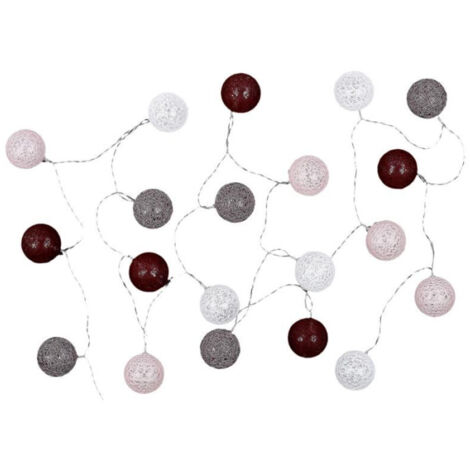 Guirlande Lumineuse à Led "20 Boules" 372cm Bordeaux (1/3)