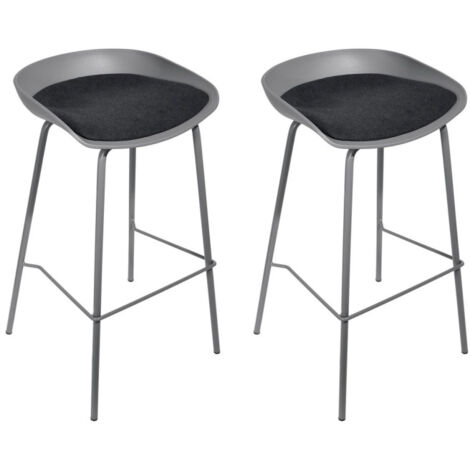 Lot de 2 Tabourets de Bar "Hella" 84cm Gris (1/5)
