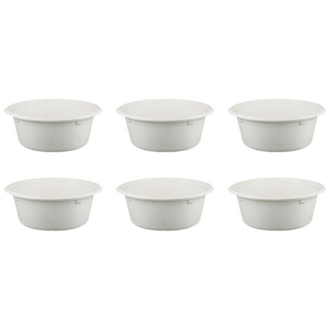 Lot de 6 Coupelles Rondes "Canne à Sucre" 13cm Blanc (1/5)