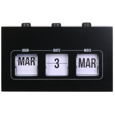 Calendrier Perpétuel "Flip Flap" 19cm Noir (1/3)