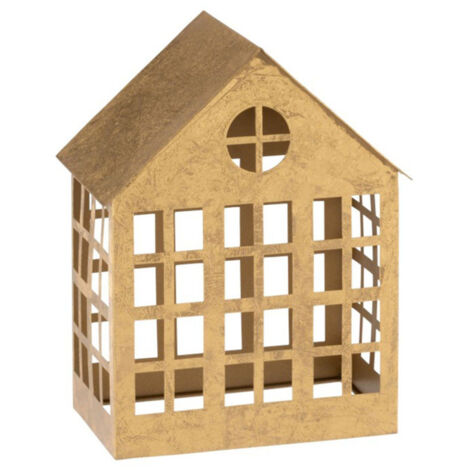 Bougeoir en Métal "Maison Delta" 28cm Or (1/3)