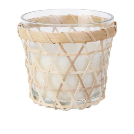 Bougie Parfumée "Panier en Bois" 12cm Fleur de Tiaré (1/3)