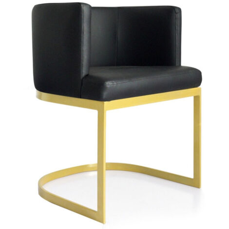 Chaise Design "Noemy" 75cm Noir & Or (1/5)