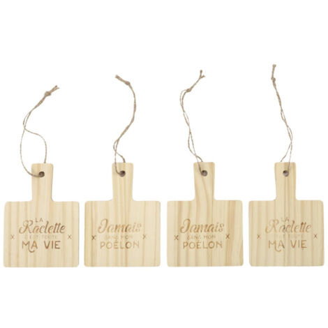 Lot de 4 Supports à Poêlon "Raclette" 13cm Naturel (1/5)