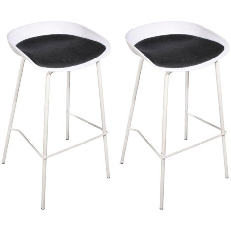 Lot de 2 Tabourets de Bar "Hella" 84cm Blanc (1/5)