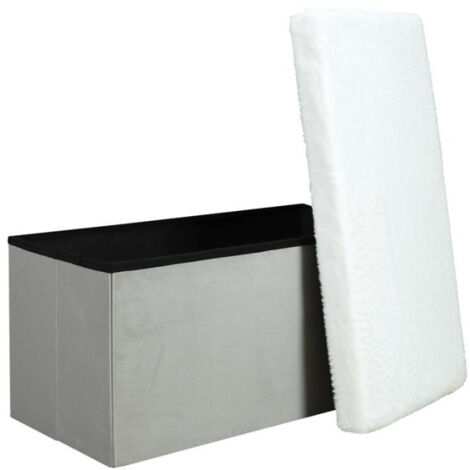 Banc & Coffre de Rangement "Léo" 77cm Gris