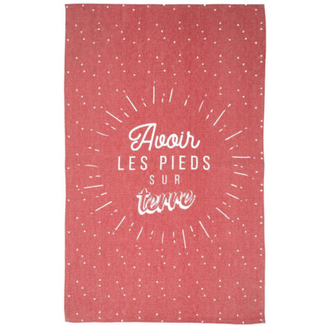 Tapis Déco "Les Pieds sur Terre" 50x80cm Rouge (1/3)