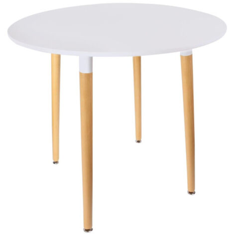Table de Repas Scandinave "Pulego" 76cm Blanc (1/5)
