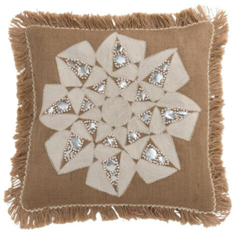Coussin Déco "Fleur Abstraite" 47x49cm Naturel (1/3)