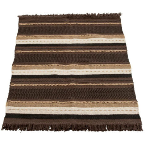 Plaid Déco en Coton "Ethnique" 90x150cm Marron (1/2)