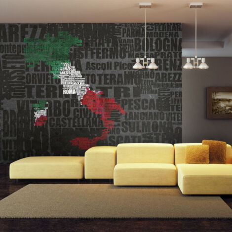 Papier Peint "Text Map of Italy" 270x450cm (1/2)