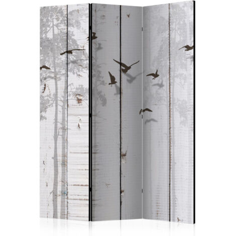 Paravent 3 Volets "Birds on Boards" 135x172cm (1/2)