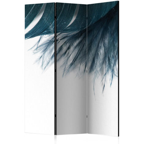 Paravent 3 Volets "Dark Blue Feather" 135x172cm (1/2)