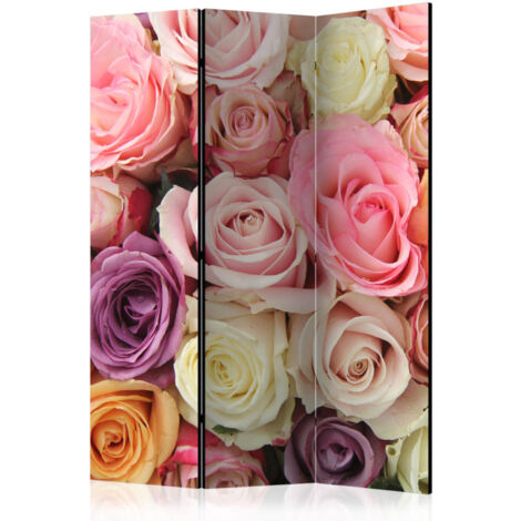 Paravent 3 Volets "Pastel Roses" 135x172cm (1/2)