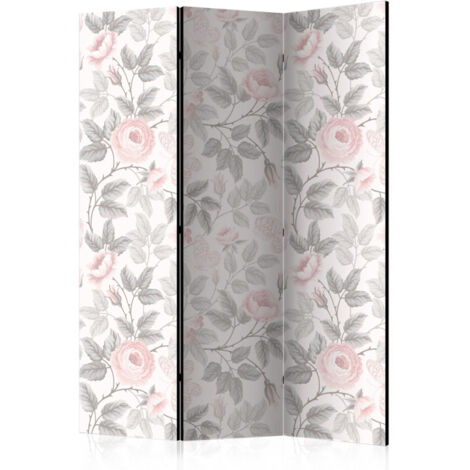 Paravent 3 Volets "Watercolor Roses" 135x172cm (1/2)