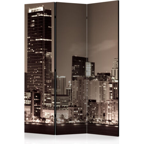 Paravent 3 Volets "Miami in Sepia" 135x172cm (1/2)