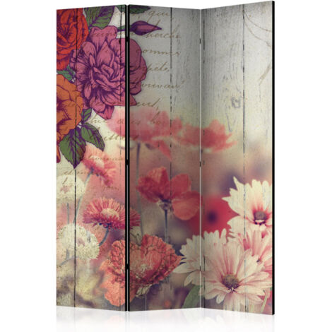 Paravent 3 Volets "Vintage Flowers" 135x172cm (1/2)