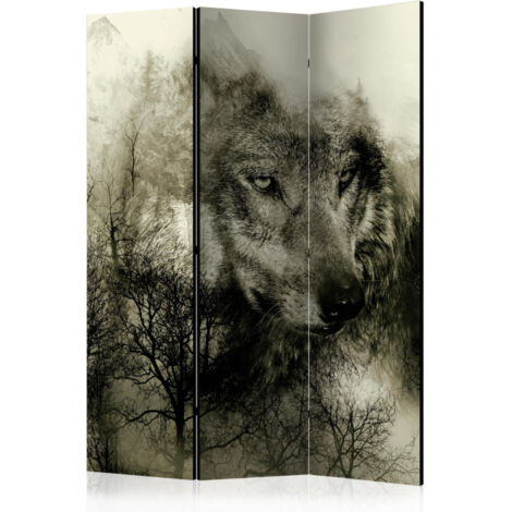 Paravent 3 Volets "Mountain Predator Beige" 135x172cm (1/2)