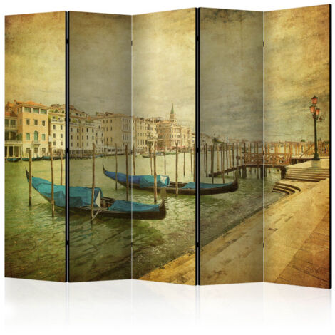 Paravent 5 Volets "Grand Canal, Venice Vintage" 172x225cm (1/2)
